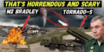 That’s HORRENDOUS & SCARY┃The Latest MLRS TORNADO-S Destroyed all M2 Bradley IFVs during the Attack