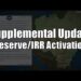 Supplemental Update: Reserve/IRR Activation