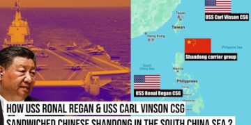 Chinese carrier Shandong ‘pressed in’ by the two US Carrier Strike groups !