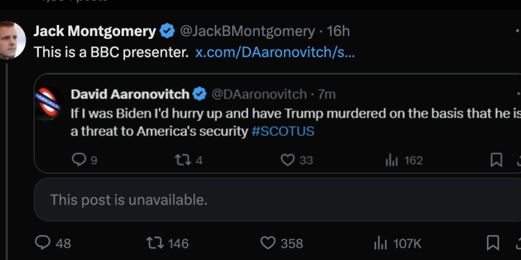 UK presenter calls for Trump to be assassinated