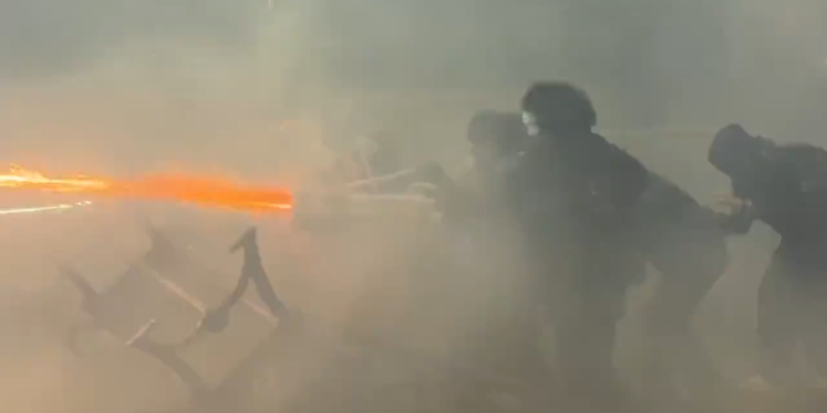 WATCH Pro-EU protesters use ‘fireworks minigun’ in Tbilisi