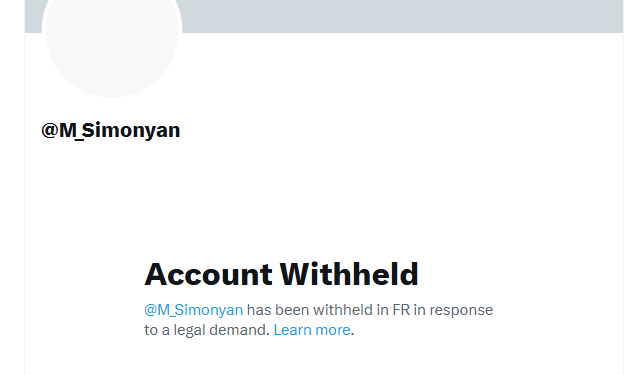 RT editor-in-chief’s X account blocked in France