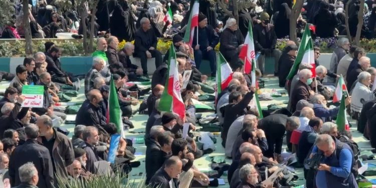 Iranians gather for first Friday prayers during war
