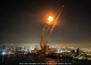 Iranian drone intercepted over Dubai UAE March 2026 Operation Epic Fury