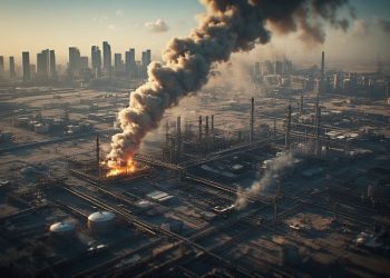 Smoke rises from gas treatment facilities at Assaluyeh, Iran, following US-Israeli strikes on South Pars phases 3–6 — Day 19 of Operation Epic Fury, March 18 2026