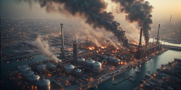 Fires at Qatar's Ras Laffan LNG complex following Iranian missile strikes — Day 20 of Operation Epic Fury, March 19 2026