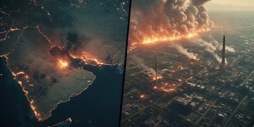 Qatar's Ras Laffan LNG complex struck by Iranian missiles (left) alongside Iran's Natanz nuclear enrichment facility struck by US bunker-busters