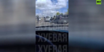 Ukrainian press gang attacked with assault rifle