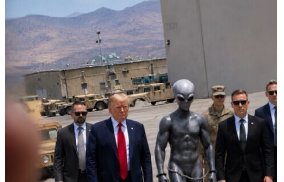 Trump posts AI slop featuring shackled alien
