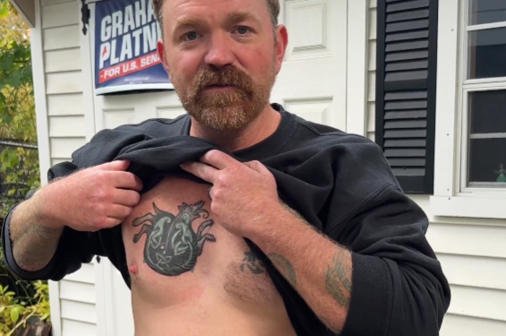 Former US Marine who covered up ‘Nazi’ tattoo wins Democratic primary