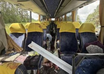 Ukrainian drone strikes Belarusian tourist bus