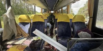 Ukrainian drone strikes Belarusian tourist bus