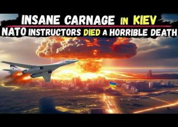 Giant 1,000ft Mushroom Cloud Fireball erupts as Zelensky’s Aircraft Plant Targeted by Russia in KIEV