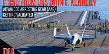 F-35C has conducted its first arrested landing aboard a Ford-class aircraft carrier !